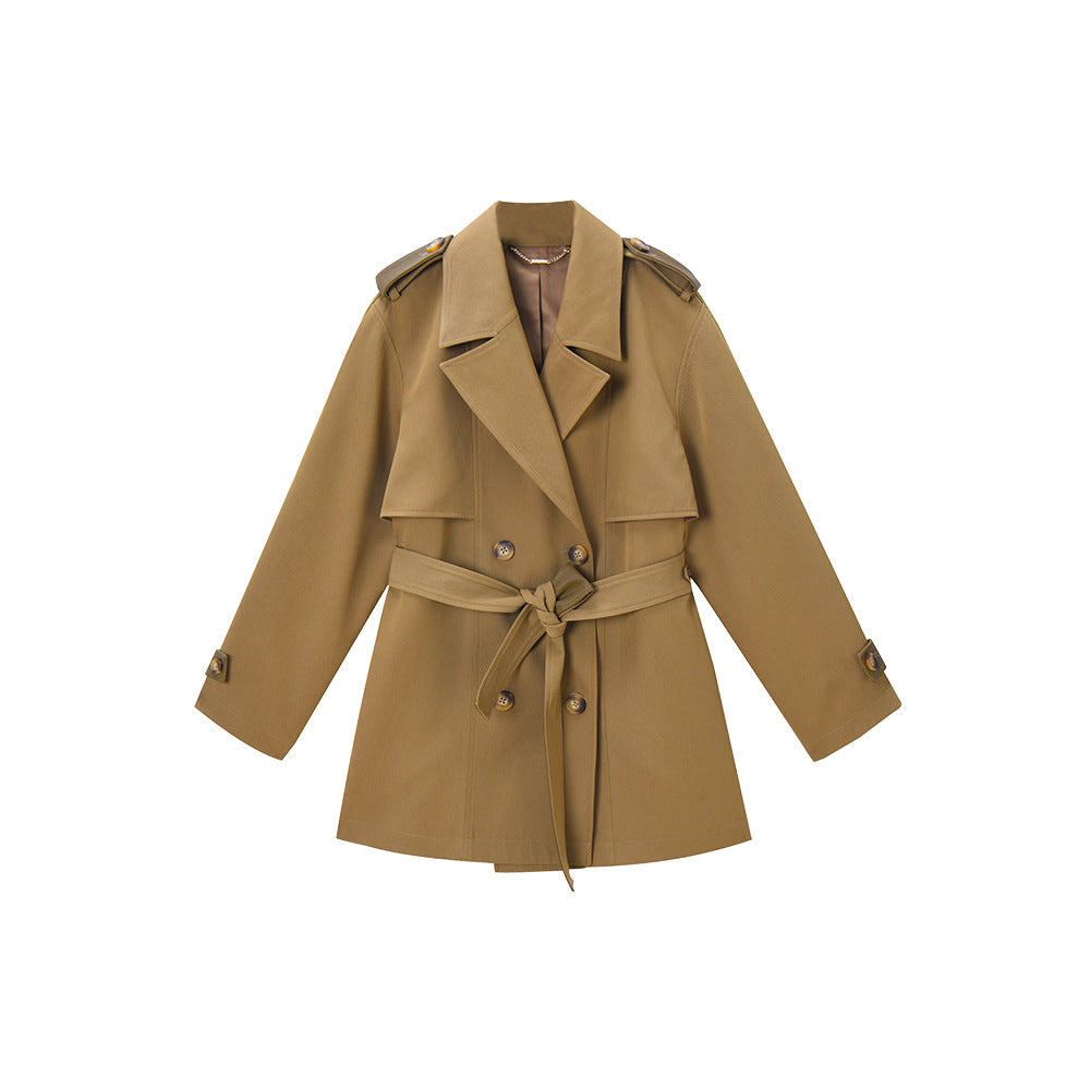 Women’s Elegant Short Trench Coat – Casual Chic Lightweight Jacket