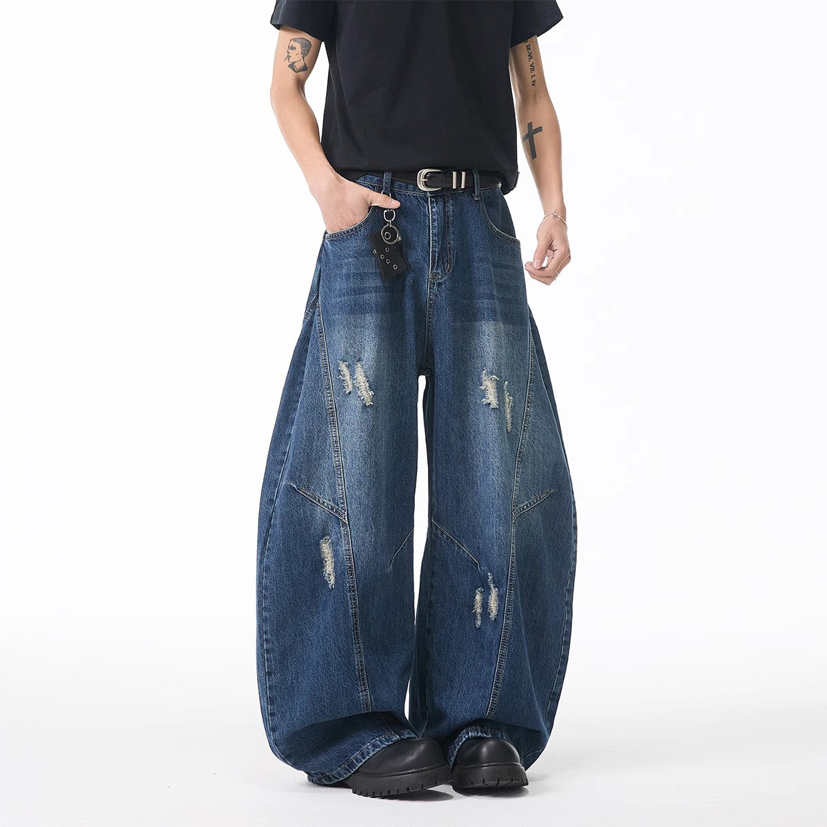 Men’s Retro Bootcut Denim Jeans – Tailored Fit American Style for Spring Autumn