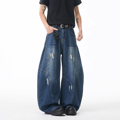 Men’s Retro Bootcut Denim Jeans – Tailored Fit American Style for Spring Autumn