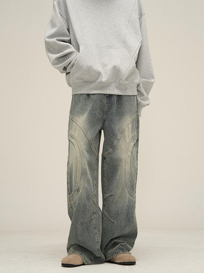 Men’s Deconstructed Straight Leg Jeans