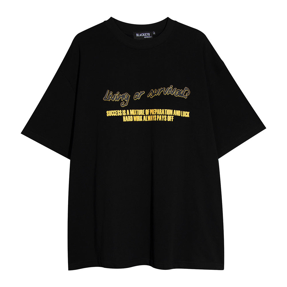 Men’s Loose Fit Printed Cotton T-Shirt – Casual Short Sleeve Graphic Tee