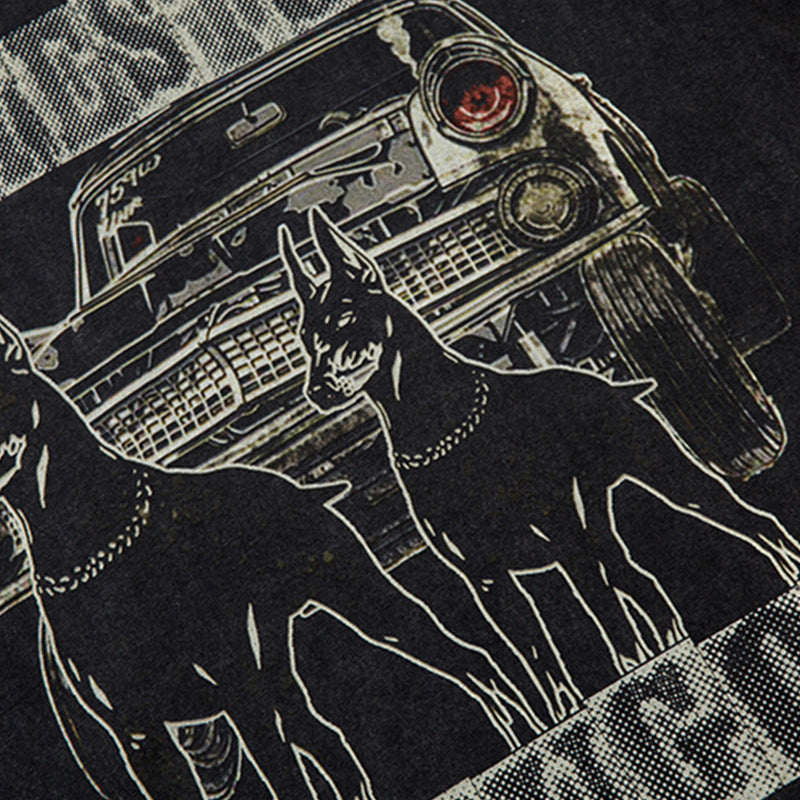 Men’s Doberman Pinscher Graphic Distressed T-Shirt – Casual Short Sleeve Top