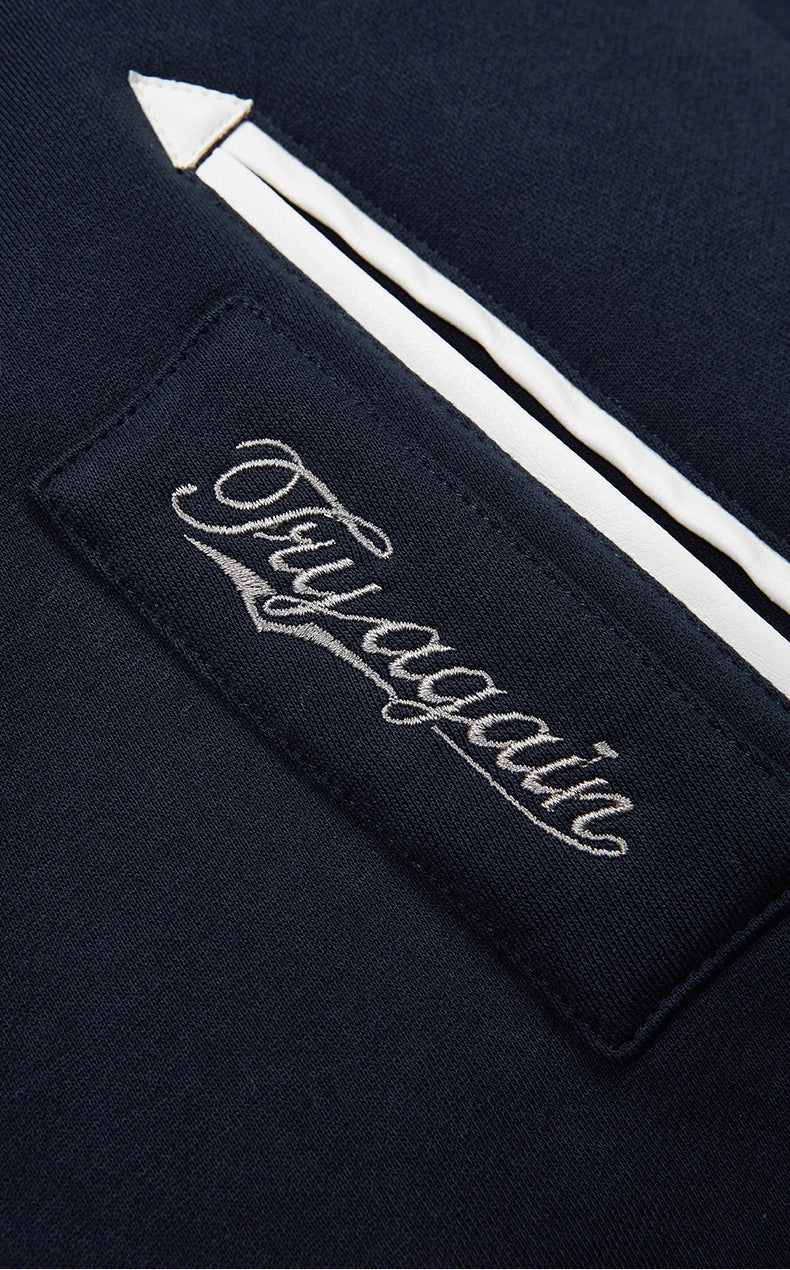 Men’s Streetwear Patch Embroidered Coat – Stylish Contrast Jacket