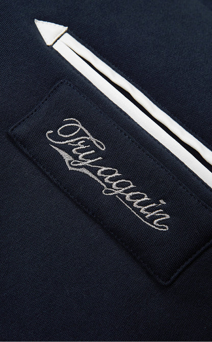 Men’s Streetwear Patch Embroidered Coat – Stylish Contrast Jacket