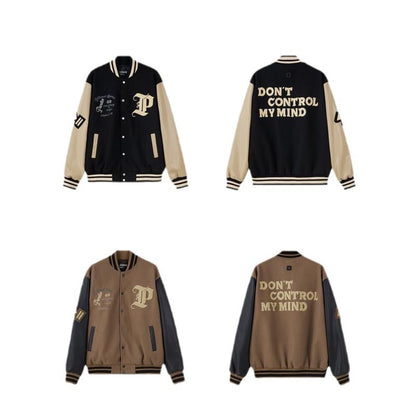 Men’s Streetwear PU Leather Patchwork Coat – Stylish Casual Jacket