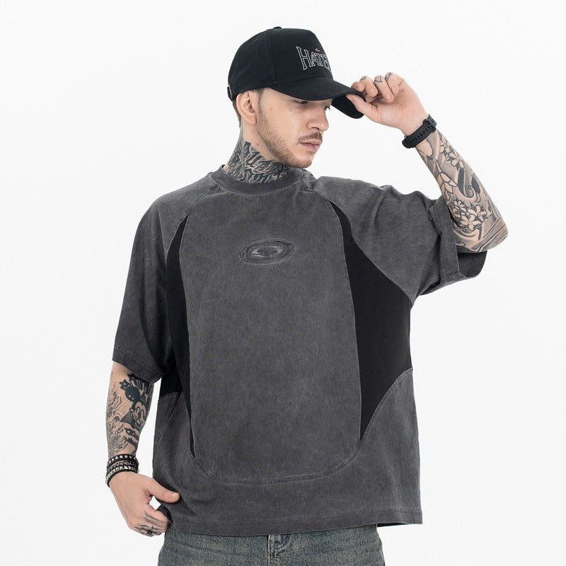 Vintage Washed Stitch T-Shirt – Men’s Short Sleeve Streetwear Top