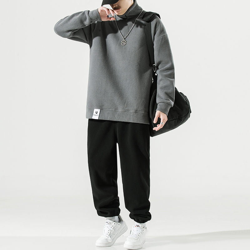 Men’s Warm Polar Fleece Tracksuit – Casual Winter Plus Fleece Set