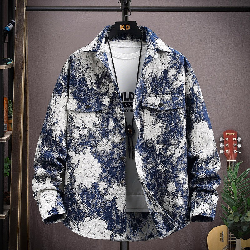 Men’s Casual Lapel Shirt Coat – Stylish Streetwear Button-Up Jacket