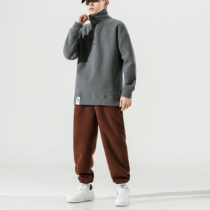 Men’s Warm Polar Fleece Tracksuit – Casual Winter Plus Fleece Set