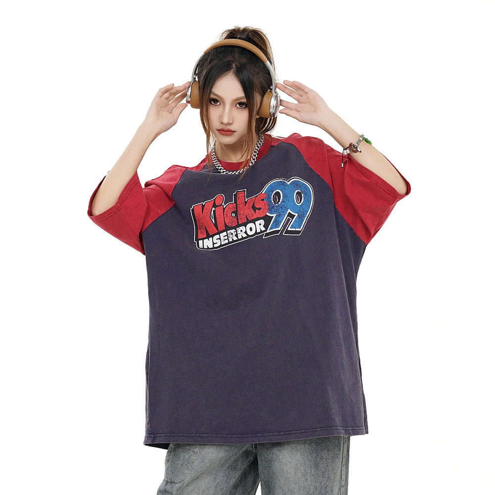 Women’s Casual Lettering T-Shirt – Stylish Loose Fit Round Neck