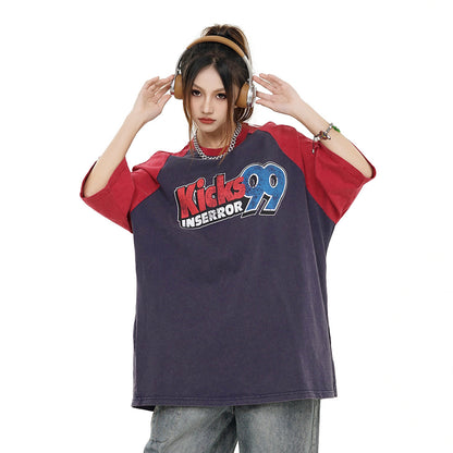 Women’s Casual Lettering T-Shirt – Stylish Loose Fit Round Neck