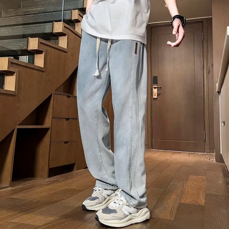 Men’s Straight Loose Wide-Leg Casual Pants – Lightweight Breathable Summer Trousers