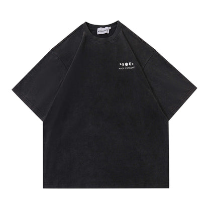 Retro Street Style Letter Print Men’s Short Sleeve T-Shirt Casual Urban Tee