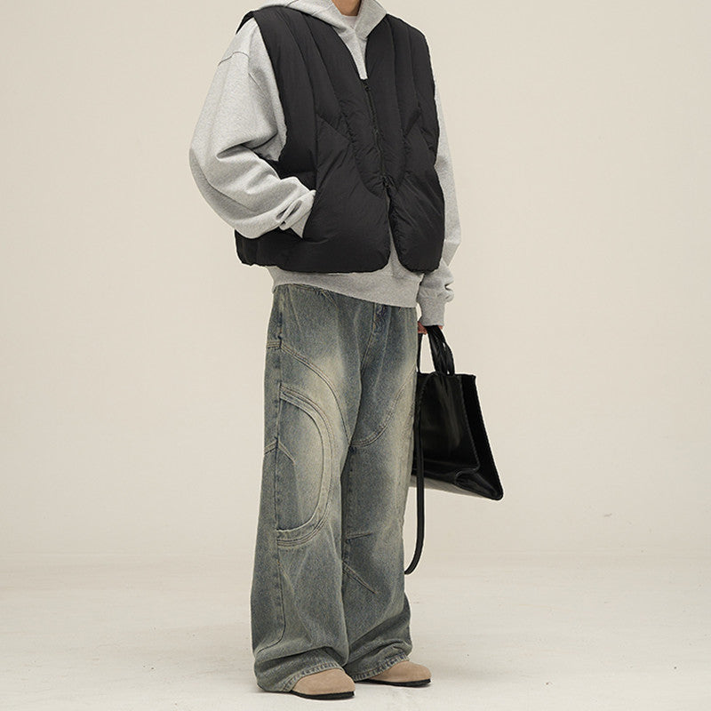 Men’s Deconstructed Straight Leg Jeans