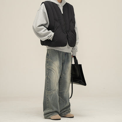 Men’s Deconstructed Straight Leg Jeans