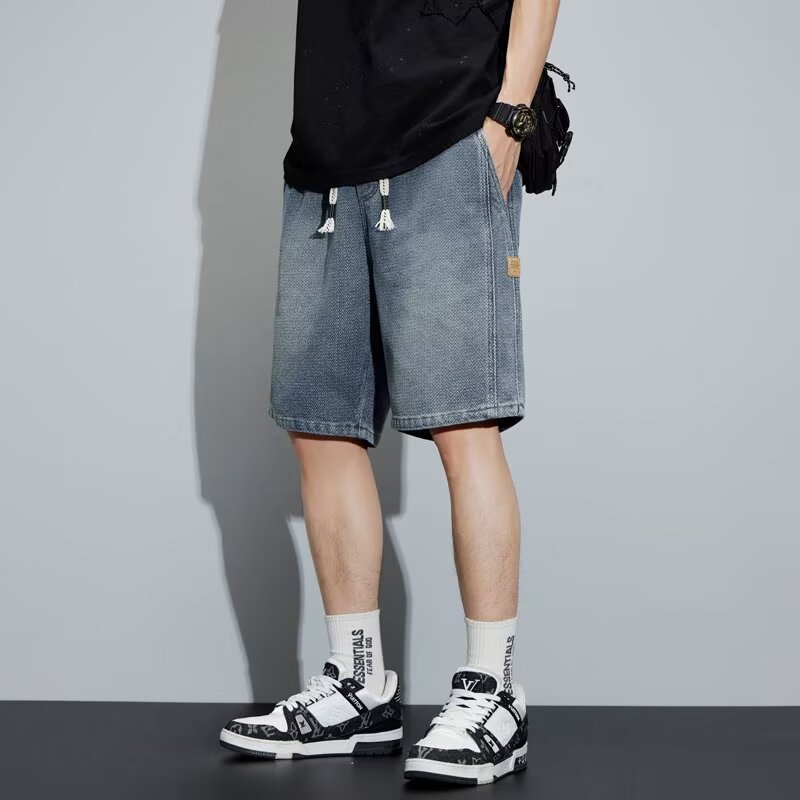 Men’s Denim Shorts Straight-Leg Casual Summer Jean Shorts