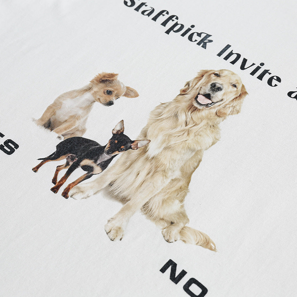 Women’s Cute Puppy Print Colorblock Short Sleeve T-Shirt – Casual Summer Top