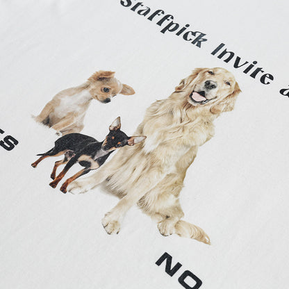 Women’s Cute Puppy Print Colorblock Short Sleeve T-Shirt – Casual Summer Top